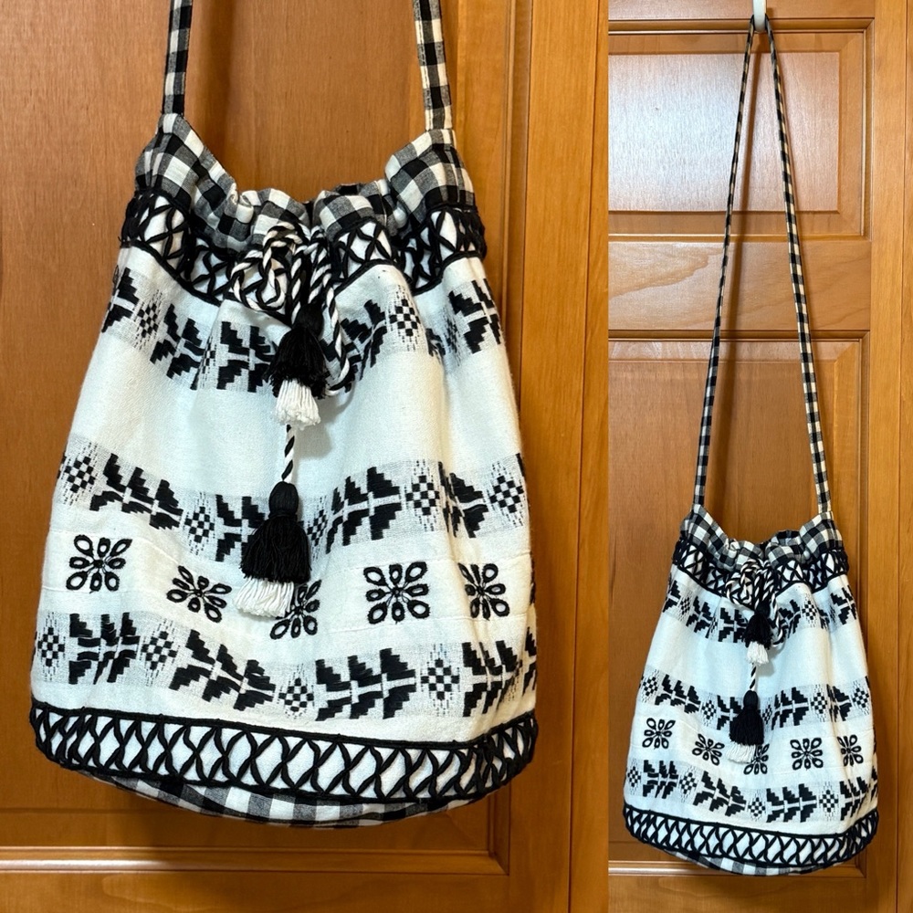 Dodo Bar Or Lili Black and White Patterned Bag